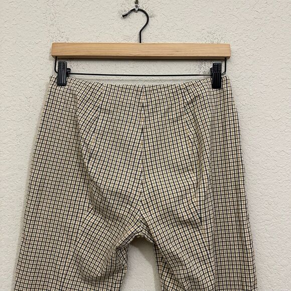 THEORY Alettah Ainsley Check Cropped Pants Ankle Zip in Multicolor - Picture 10 of 16